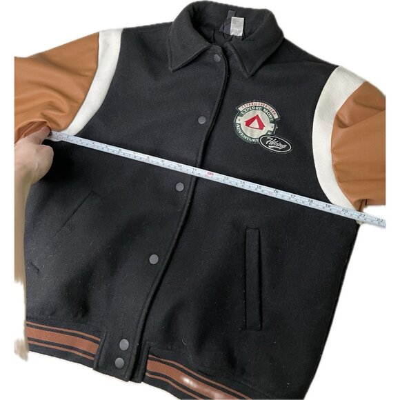 H&M Women’s Baseball Varsity jacket - Black/Brown Oversized XS/S - Picture 8 of 10